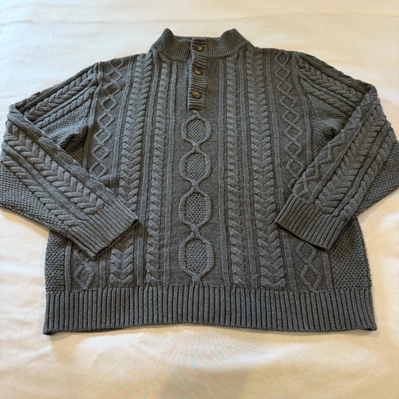 Tilley Cable Kit Sweater Men's Gray Size M - Picture 4 of 11